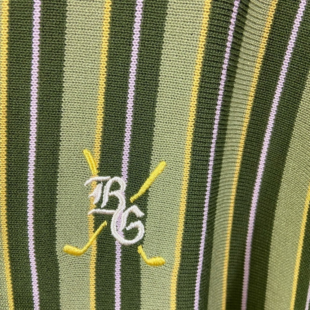 UNRL Barstool Y2K Golf Cardigan Men's M Striped Green Retro Sports Grandpa - Picture 4 of 9